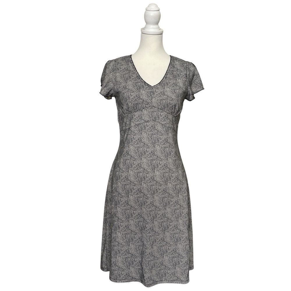 Workwear Black White Fit&Flare Dress Liz Claiborne Petite Stretch Office Career